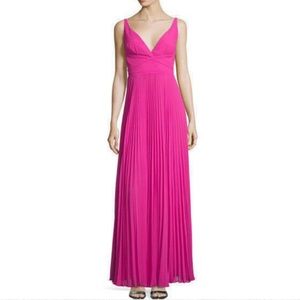 Laundry by Shelli Segal Open Back Pleated Gown 0